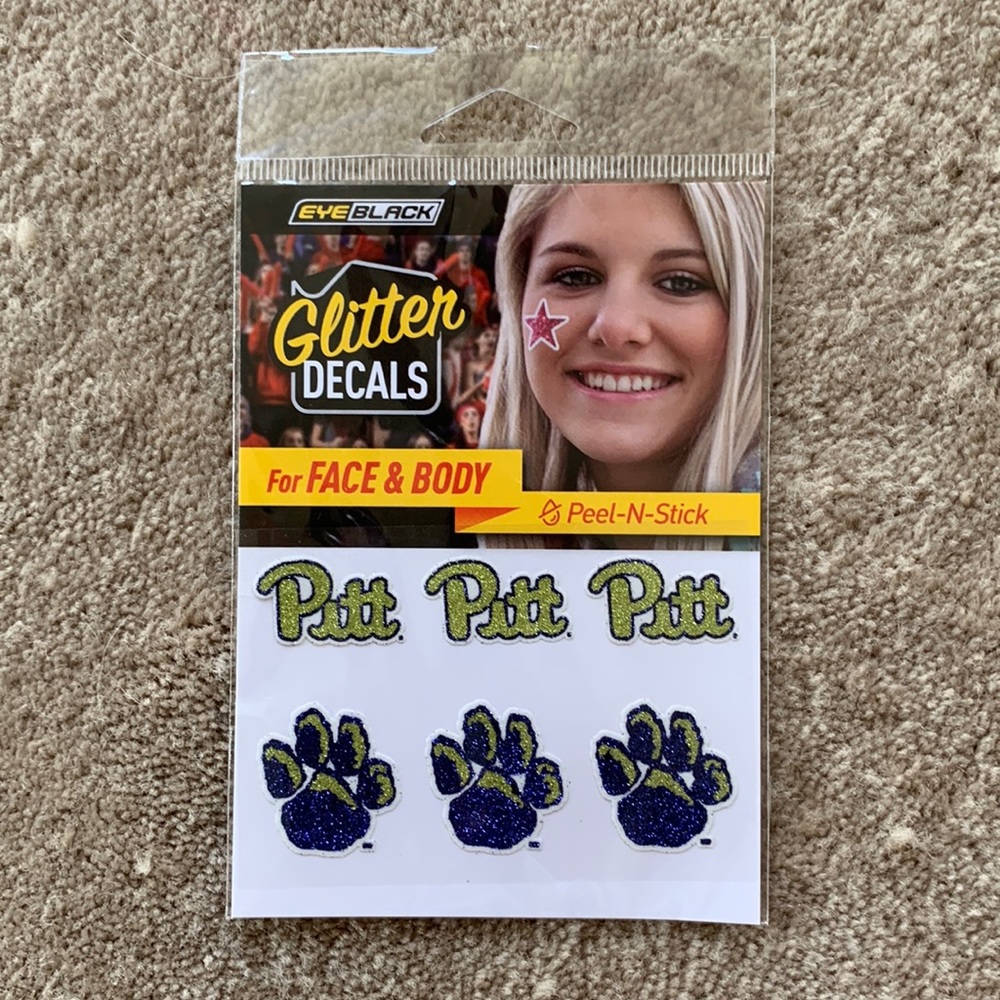 University of Pittsburgh glitter decals